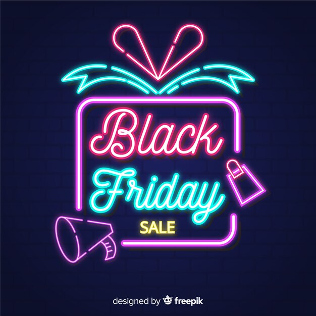 Sfondo di luci al neon vendita venerdì nero