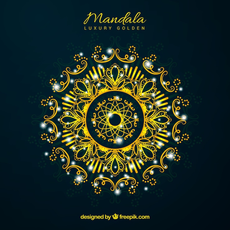 Vettore gratuito sfondo di lusso mandala d'oro