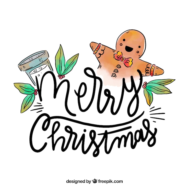 Vettore gratuito sfondo di natale disegnato a mano