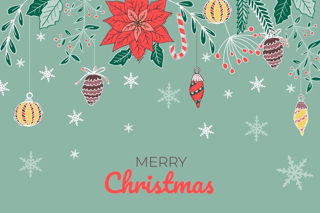 Sfondo di natale disegnato a mano