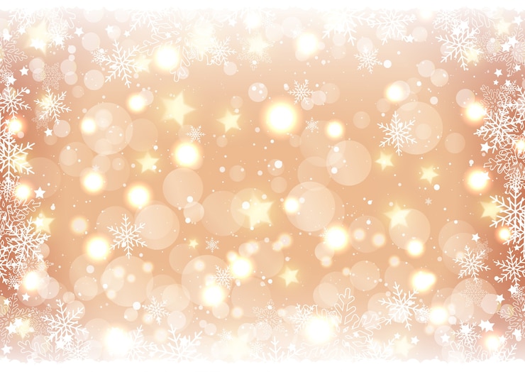 Vettore gratuito sfondo di natale dorato di luci e stelle bokeh