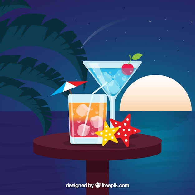 Sfondo di notte di cocktail