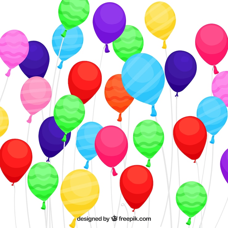 Vettore gratuito sfondo di palloncini colorati per festeggiare
