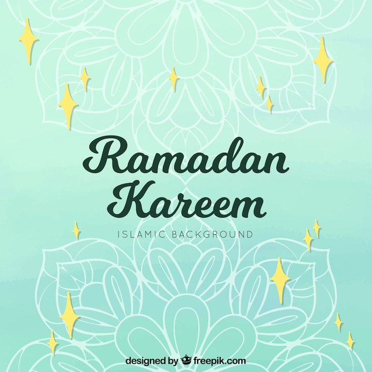 Vettore gratuito sfondo di ramadan con stile disegnato a mano mandala