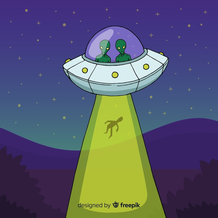 Vettore gratuito sfondo di rapimento di fantascienza