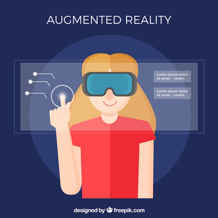 Vettore gratuito sfondo di realtà aumentata con dispositivo
