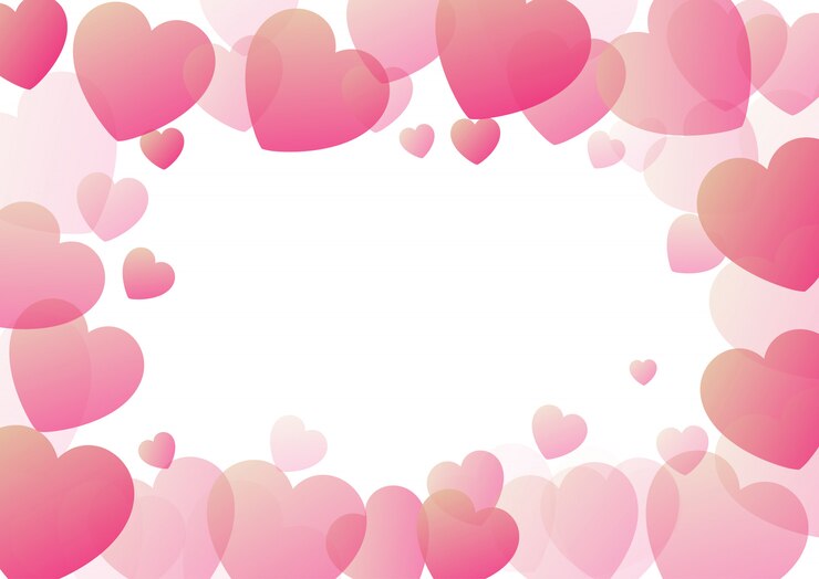 Vettore gratuito sfondo di san valentino con bordo di cuori