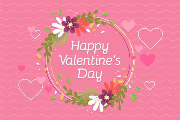 Sfondo di San Valentino design piatto