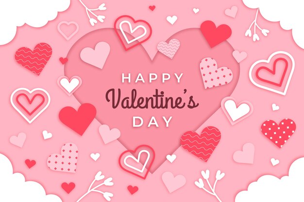 Sfondo di san valentino in stile carta