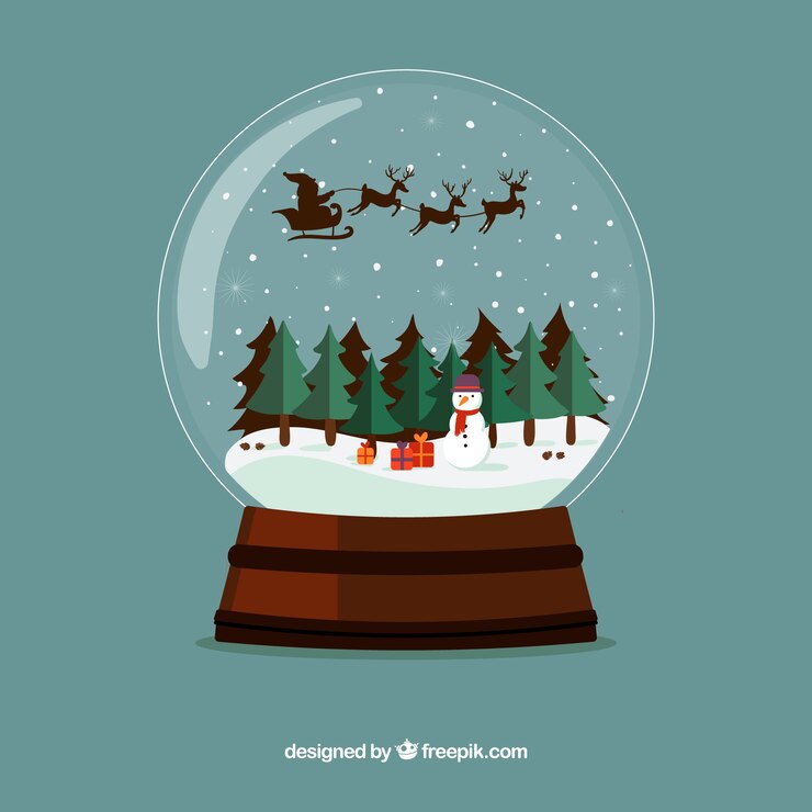 Vettore gratuito sfondo di snowglobe di natale