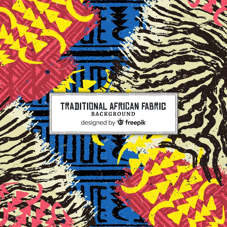 Vettore gratuito sfondo di stampa tradizionale tessuto africano