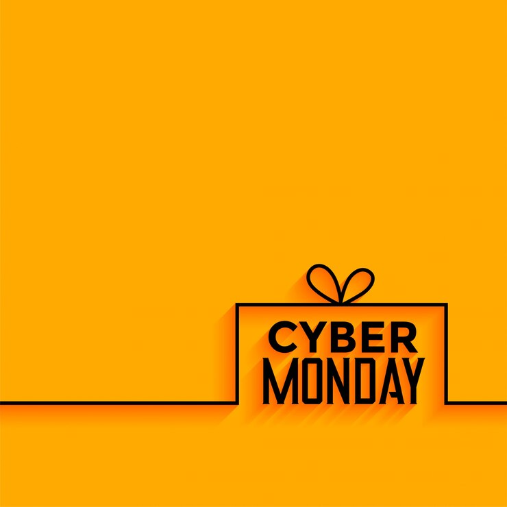 Vettore gratuito sfondo di stile minimal giallo cyber lunedì