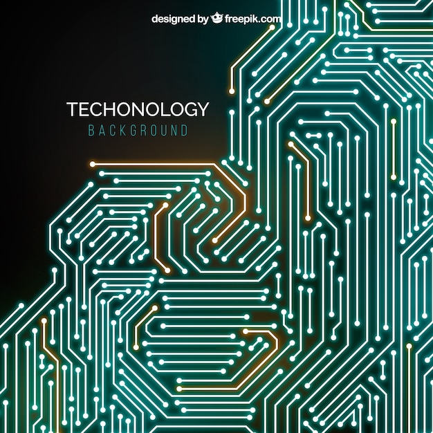 Sfondo di tecnologia con linee di ans puntini