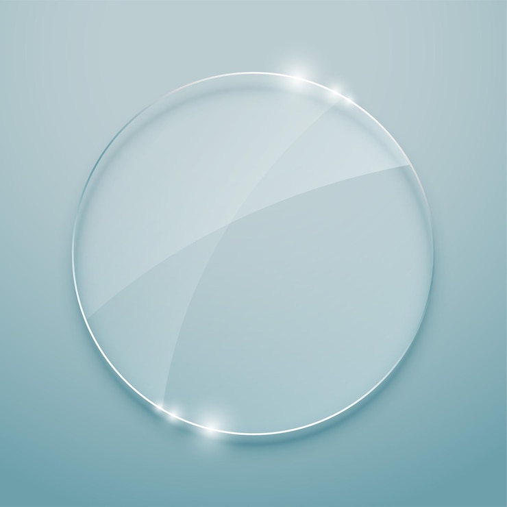 Vettore gratuito sfondo di telaio di vetro rotondo moderno e lucido con effetto di riflessione