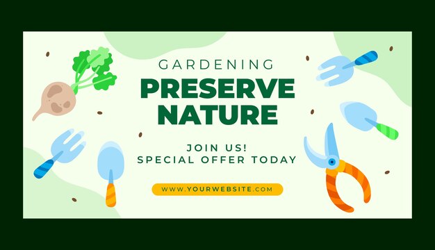 Sfondo di vendita di giardinaggio piatto
