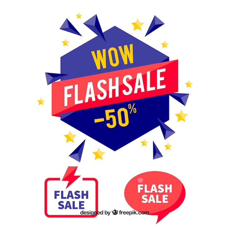 Vettore gratuito sfondo di vendita flash in stile piatto