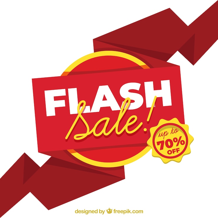 Vettore gratuito sfondo di vendita flash in stile piatto