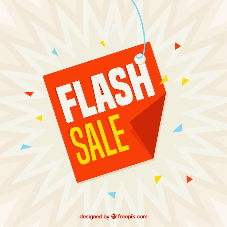Vettore gratuito sfondo di vendita flash in stile piatto