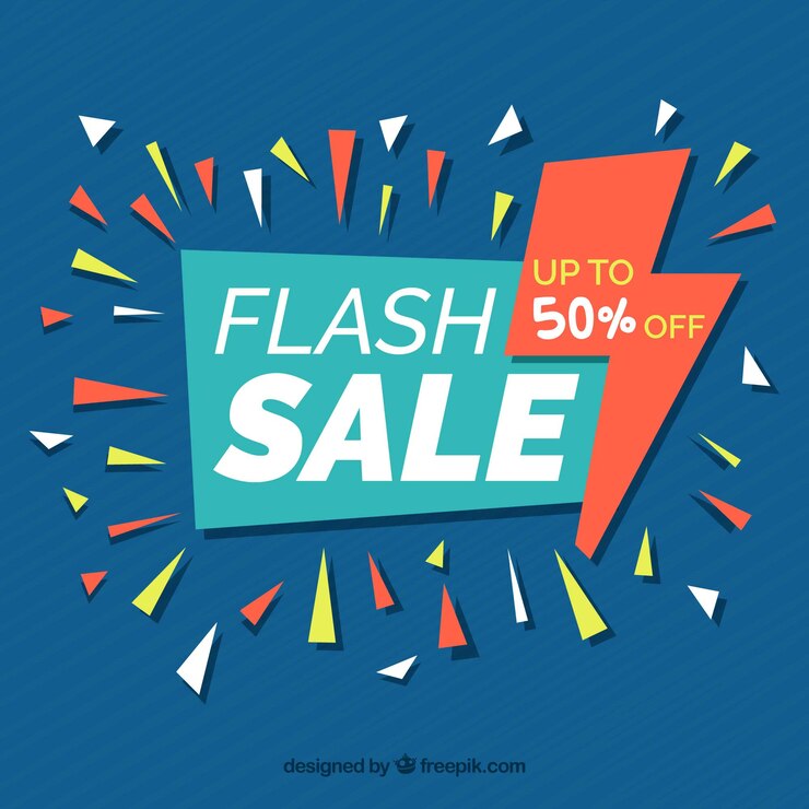 Vettore gratuito sfondo di vendita flash in stile piatto