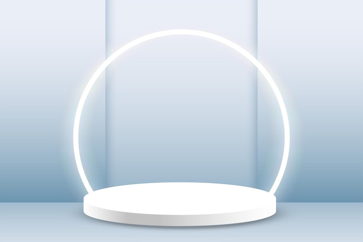 Vettore gratuito sfondo di visualizzazione del prodotto realistico con cornice luminosa per il vettore di promozione del premio