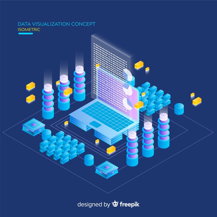 Vettore gratuito sfondo di visualizzazione di dati isometrici