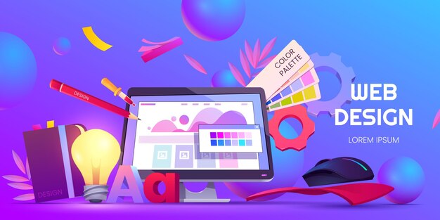 Sfondo di web design dei cartoni animati