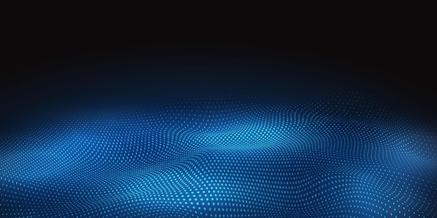 sfondo dinamico del paesaggio delle particelle wireframe