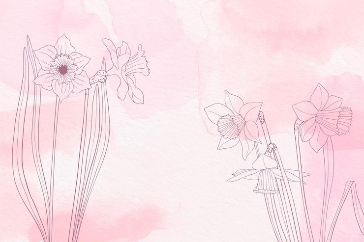 Vettore gratuito sfondo dipinto a mano con fiori disegnati