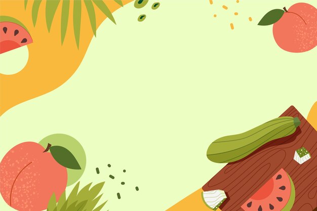 Sfondo disegnato a mano con verdure e frutta