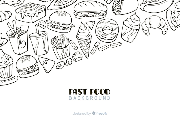 Sfondo disegnato a mano fast food
