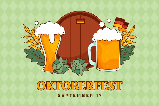 Sfondo disegnato a mano per il festival dell'oktoberfest
