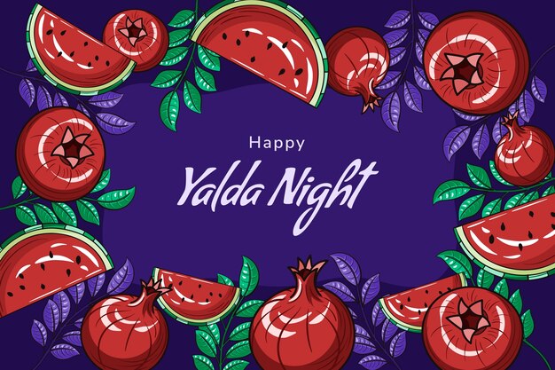 Sfondo disegnato a mano per il festival notturno di yalda