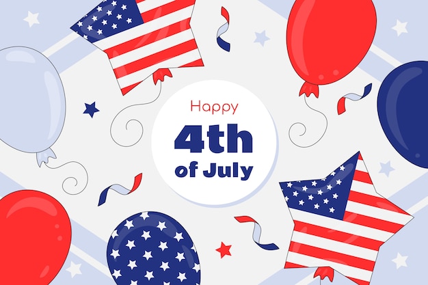 Sfondo disegnato a mano per la celebrazione del 4 luglio americano