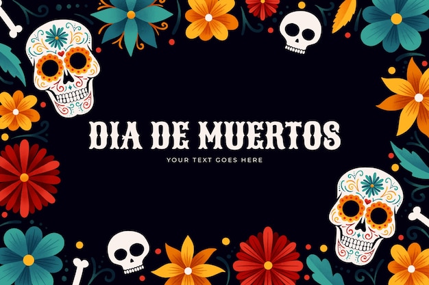 Sfondo disegnato a mano per la celebrazione del dia de muertos