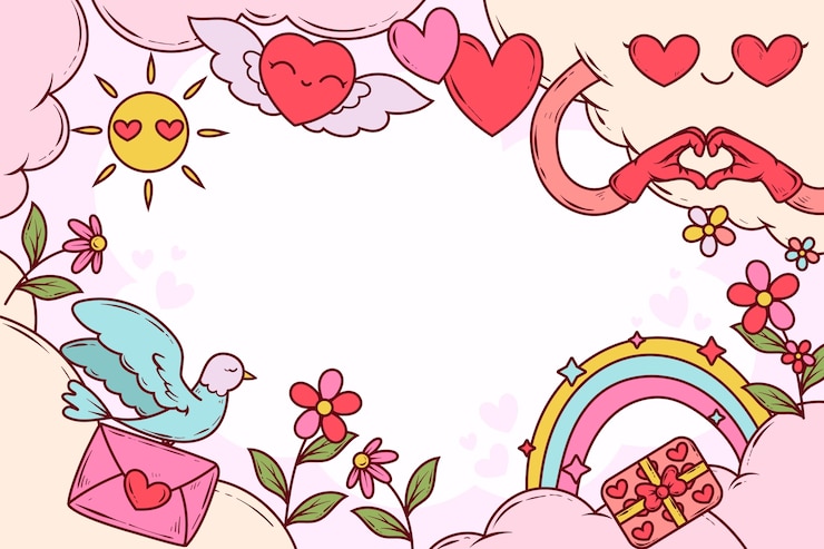 Vettore gratuito sfondo disegnato a mano per la celebrazione del giorno di san valentino