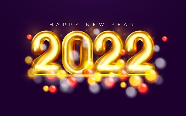 Sfondo dorato del nuovo anno 2022