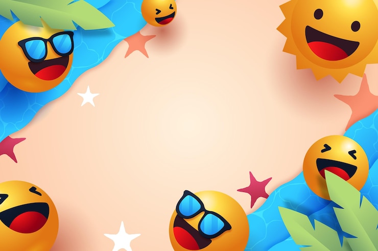 Vettore gratuito sfondo estivo emoji