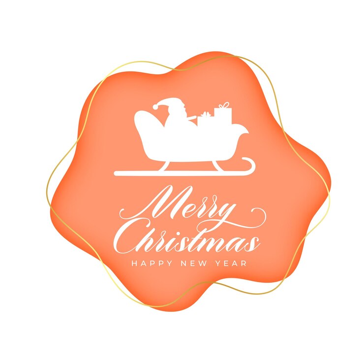 Vettore gratuito sfondo festivo di buon natale con la slitta di santa claus