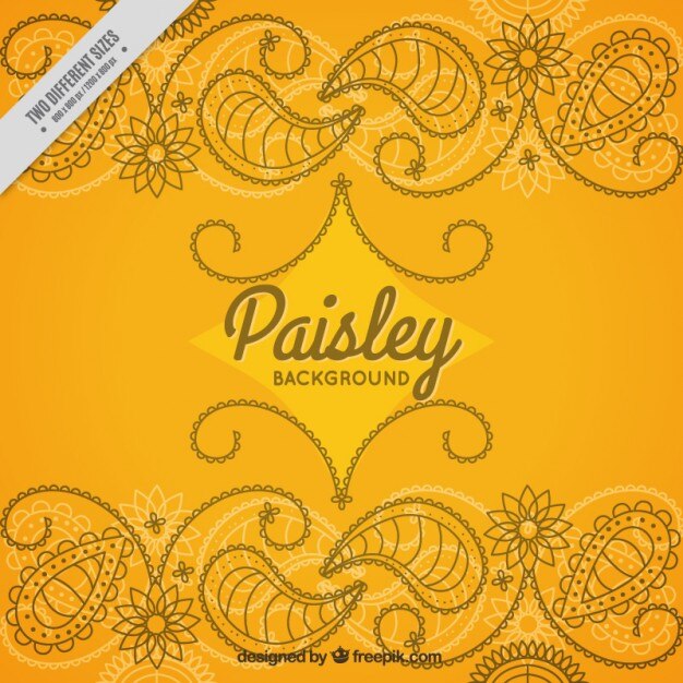 Vettore gratuito sfondo giallo paisley