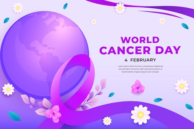 Sfondo gradiente per la consapevolezza della Giornata Mondiale del Cancro