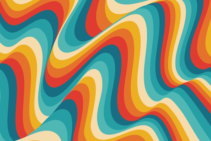 Vettore gratuito sfondo groovy psichedelico disegnato a mano