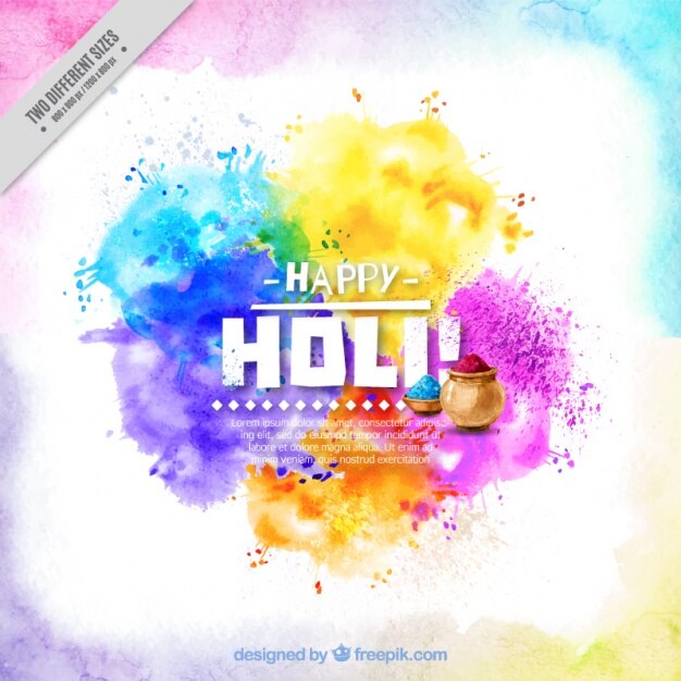 Vettore gratuito sfondo holi colorato acquerello astratto