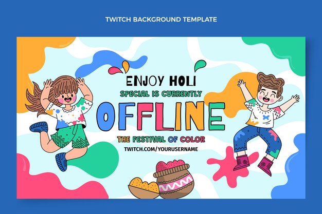 Sfondo holi twitch disegnato a mano