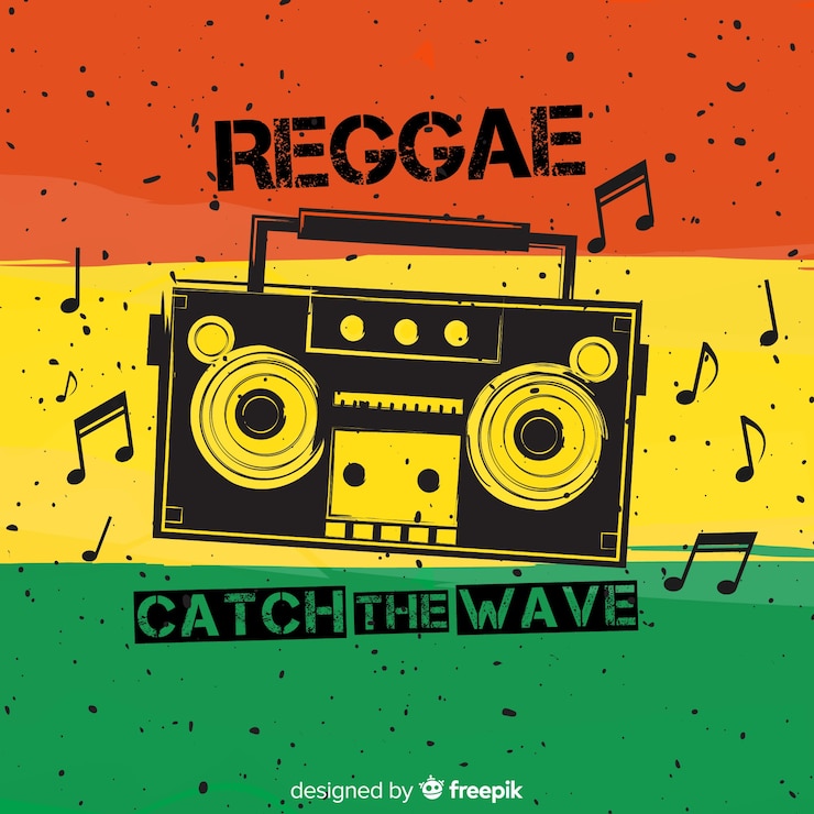 Vettore gratuito sfondo in stile reggae con musica