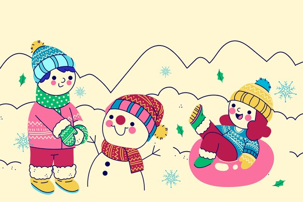 Sfondo invernale piatto