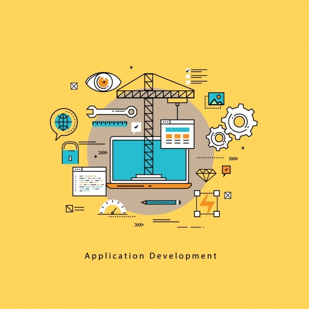 Vettore gratuito sfondo lo sviluppo di applicazioni