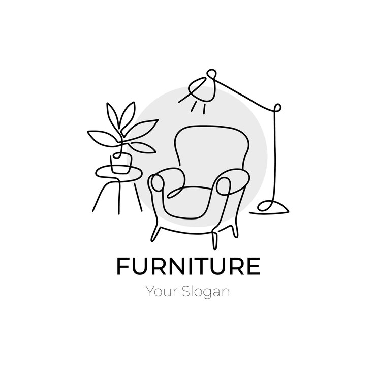 Vettore gratuito sfondo logo minimalista mobili