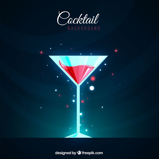 Sfondo luminoso cocktail in design piatto