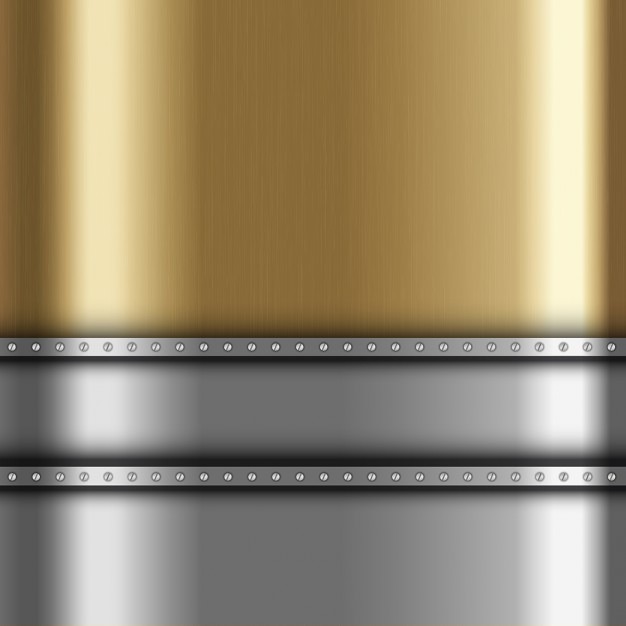 Vettore gratuito sfondo metallico con oro e argento metallico