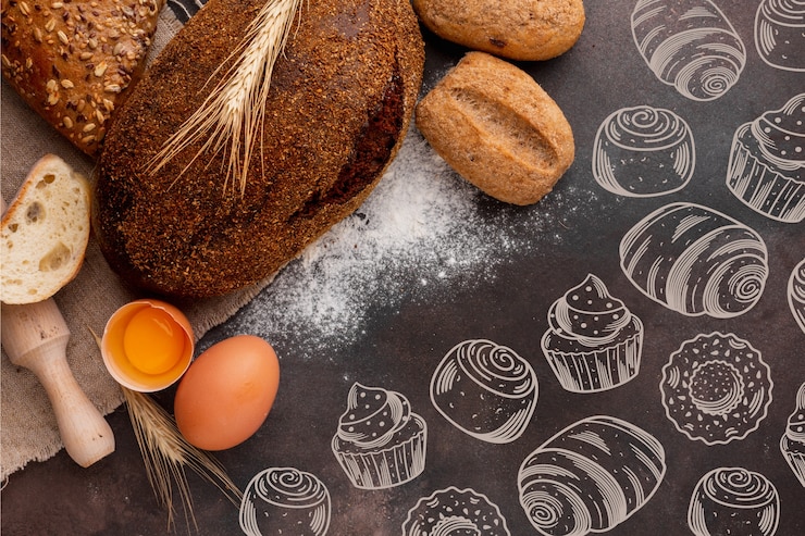 Vettore gratuito sfondo modello panetteria
